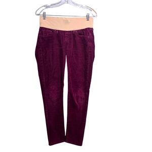 Gap Maternity 1969 Always Skinny Corduroy Pants Purple Plum 26/2S Belly Band A10